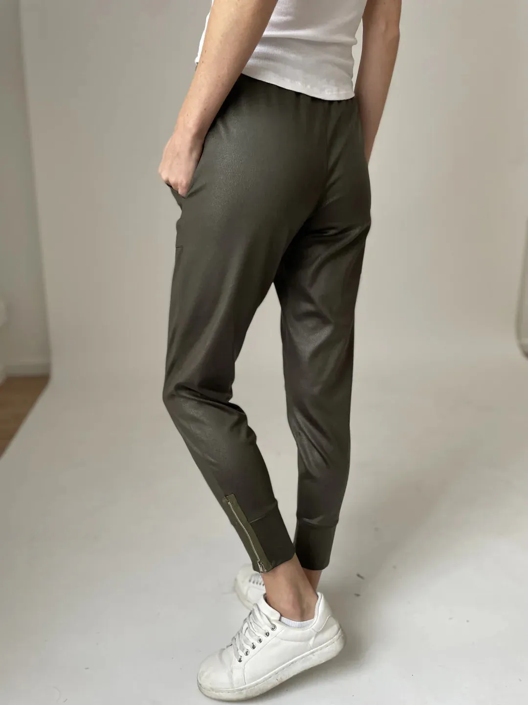 Coated Zip Jogger
