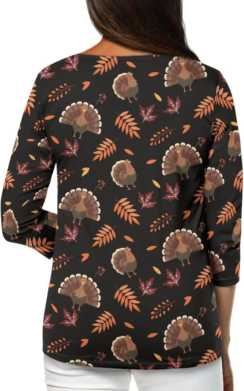Coloranimal Three-Quarter Sleeve Shirts for Womens Tops Summer 3/4 Sleeve Y2K T Shirts Tee S-2XL