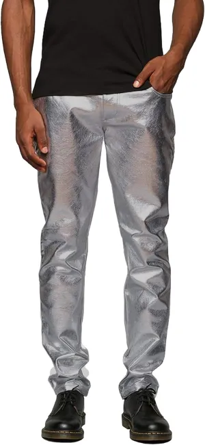 COOFANDY Men's Metallic Shiny Pants Night Club Pants 70s 80s 90s Disco Pant Party Dance Straight Leg Trousers