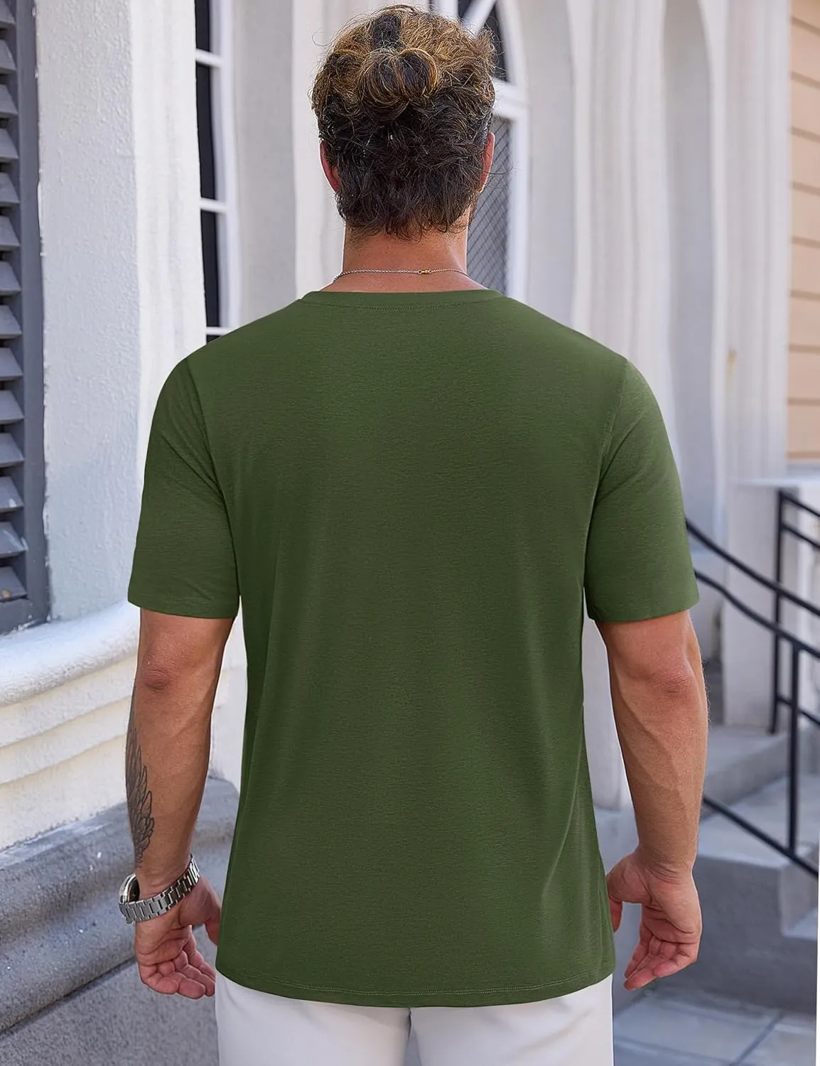 Cotrasen Mens T-Shirts Short Sleeve Cotton UPF 50  Lightweight Moisture Wicking Cooling Casual Crew Neck Basic Tee Shirts