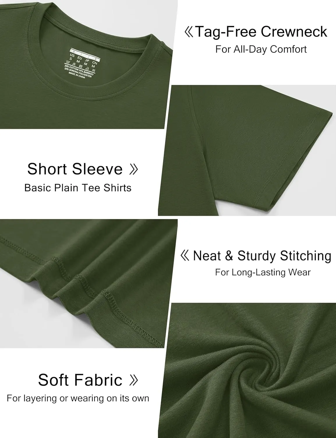 Cotrasen Mens T-Shirts Short Sleeve Cotton UPF 50  Lightweight Moisture Wicking Cooling Casual Crew Neck Basic Tee Shirts