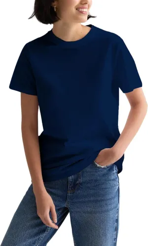 Cotton Basic T Shirts for Women,Crew Neck Short Sleeve Summer Shirts,Solid Loose Fit Tshirt, Plain Workout Tops, Undershirts