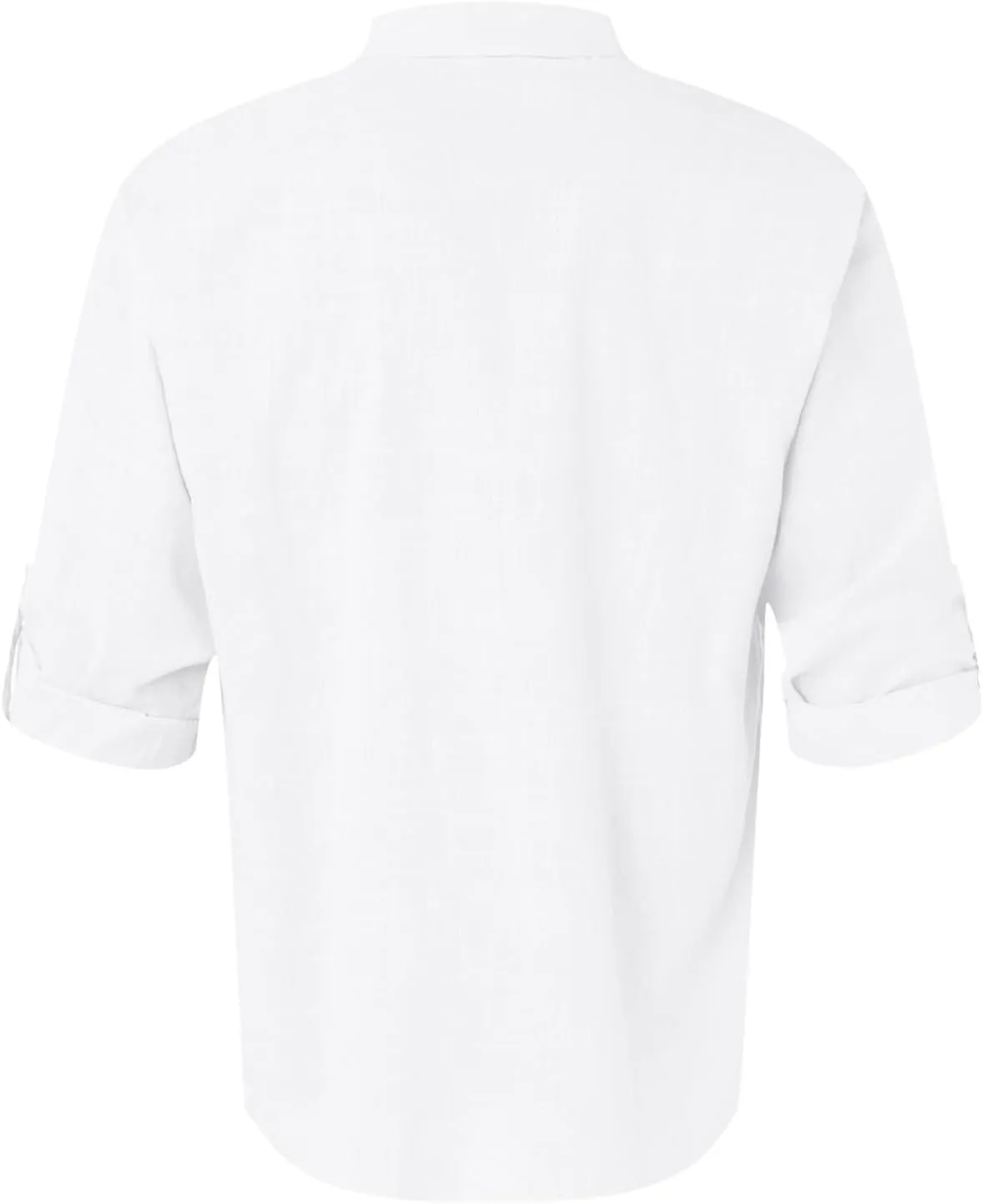Cotton Linen Shirts for Men Lightweight Solid Color Button Down Long Sleeve Henley Shirts Casual Beach Hippie Tshirt