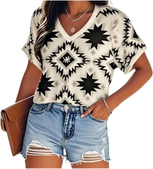 Country Concert Outfits for Women Nashville Cowgirl Western Country Graphic Tees Shirt Tops Cute V Neck Cut Out T Shirts