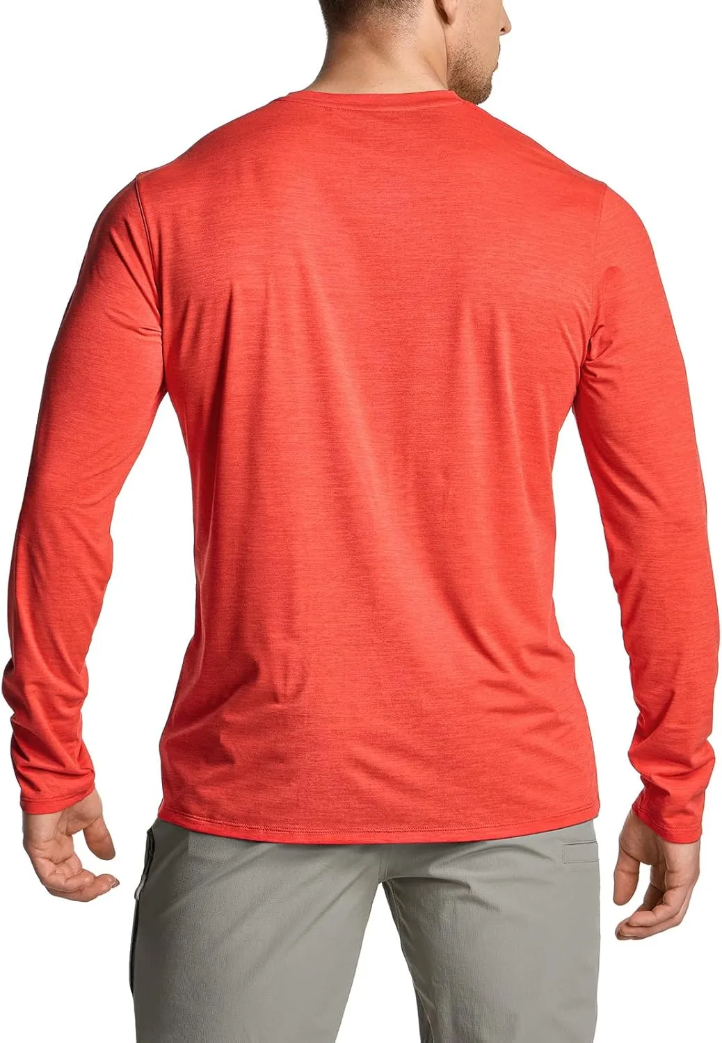 CQR Men's UPF50  Sun Protection Shirts, Quick Dry Long Sleeve Rash Guard, Athletic Running Workout Fishing Cooling Shirts