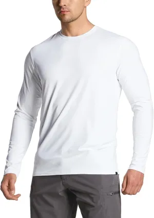 CQR Men's UPF50  Sun Protection Shirts, Quick Dry Long Sleeve Rash Guard, Athletic Running Workout Fishing Cooling Shirts