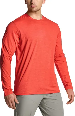 CQR Men's UPF50  Sun Protection Shirts, Quick Dry Long Sleeve Rash Guard, Athletic Running Workout Fishing Cooling Shirts
