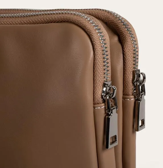 Crossbody Bag for Women PU Leather Purses Two-layer Shoulder Bag Satchel for Work Vacation