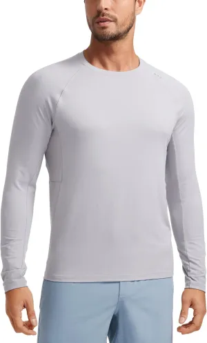 CRZ YOGA Mens Long Sleeve Tee Shirts Pullover Casual Lounge Shirts Quick Dry Running Gym Crew Neck T-Shirt Tops