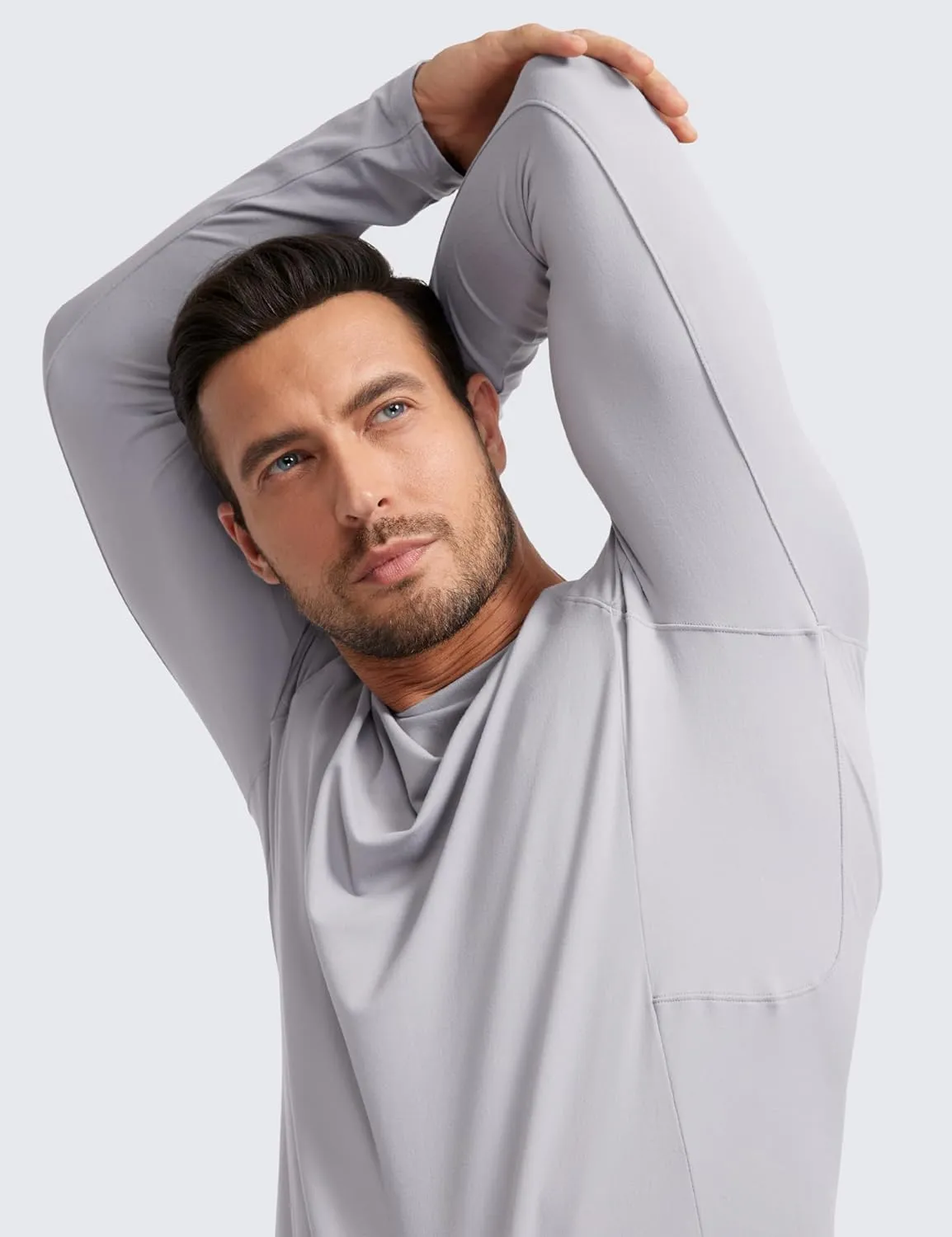 CRZ YOGA Mens Long Sleeve Tee Shirts Pullover Casual Lounge Shirts Quick Dry Running Gym Crew Neck T-Shirt Tops
