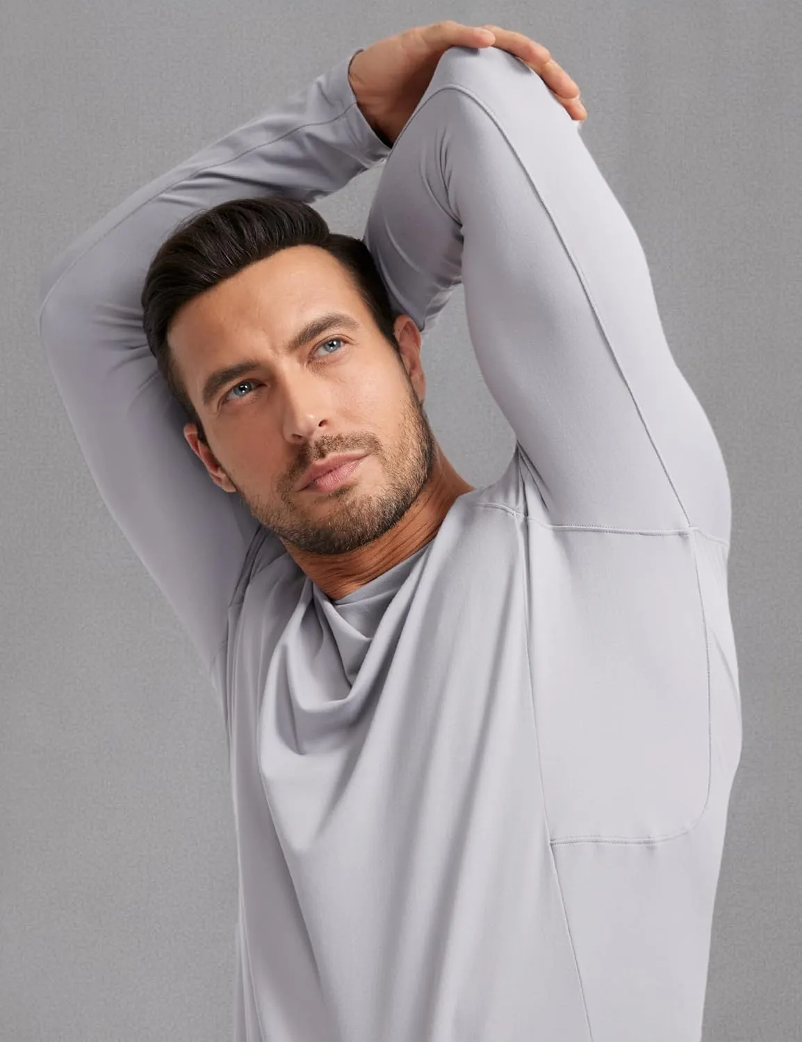 CRZ YOGA Mens Long Sleeve Tee Shirts Pullover Casual Lounge Shirts Quick Dry Running Gym Crew Neck T-Shirt Tops