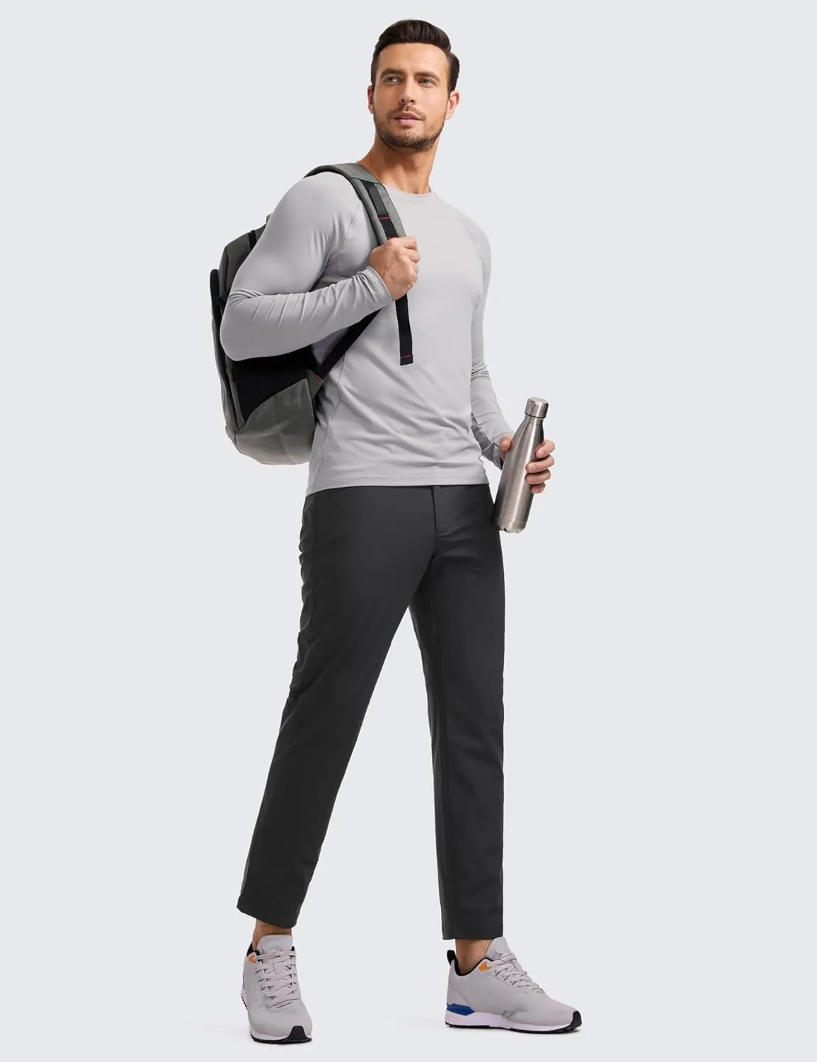 CRZ YOGA Mens Long Sleeve Tee Shirts Pullover Casual Lounge Shirts Quick Dry Running Gym Crew Neck T-Shirt Tops