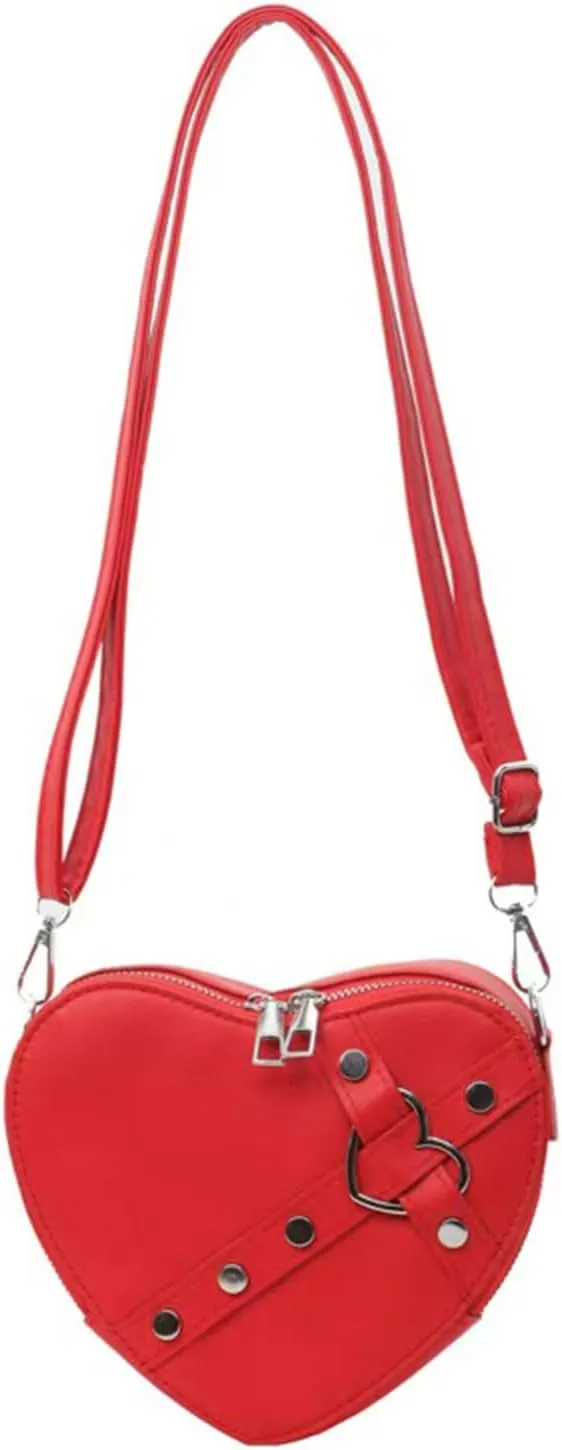 Cute Heart Shape Satchel Small Trendy women Zip Around Shoulder Bag Purse for Girl