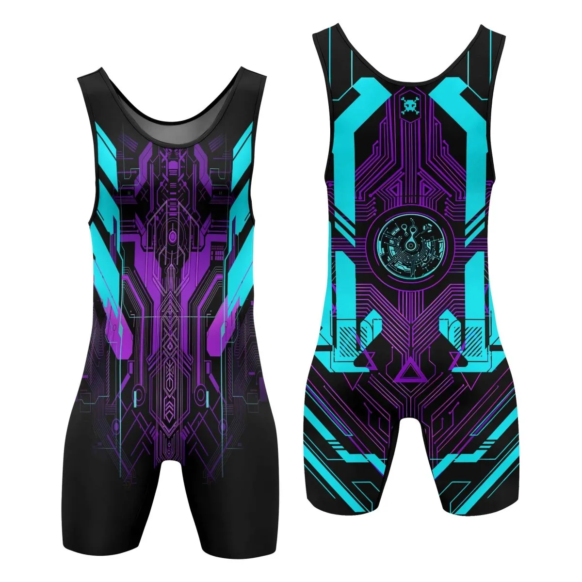 Cyberpunk Ultraviolet Wrestling Singlets
