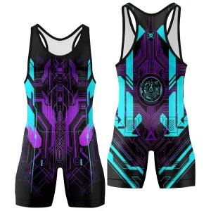 Cyberpunk Ultraviolet Wrestling Singlets