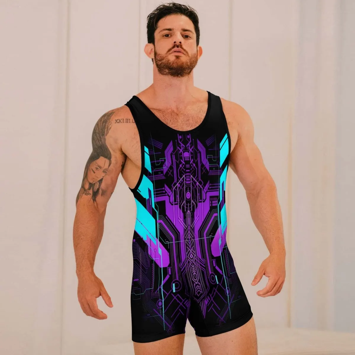 Cyberpunk Ultraviolet Wrestling Singlets