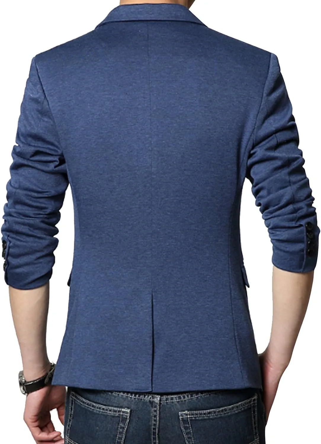 DAVID.ANN Men's Fit Casual One Button Blazer Jacket