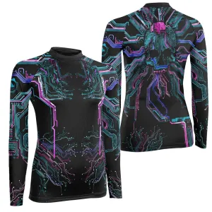 Deadly Glowing Circuit Women's Long Sleeve Rash Guard