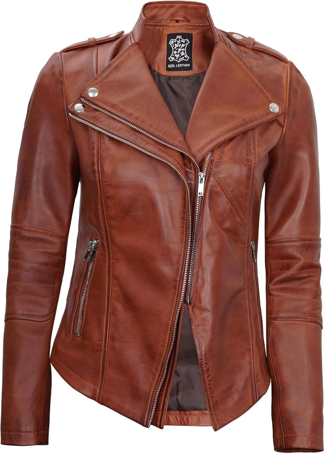 Decrum Women Leather Jacket - Casual Stylish Real Lambskin Leather Jackets for Women
