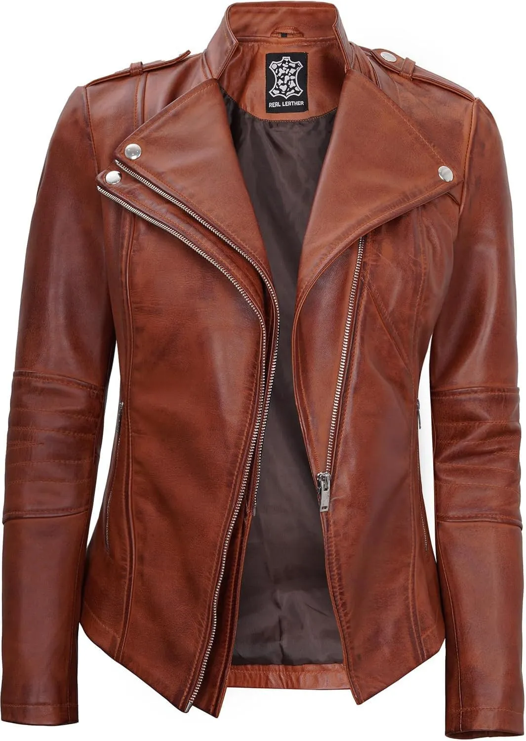Decrum Women Leather Jacket - Casual Stylish Real Lambskin Leather Jackets for Women