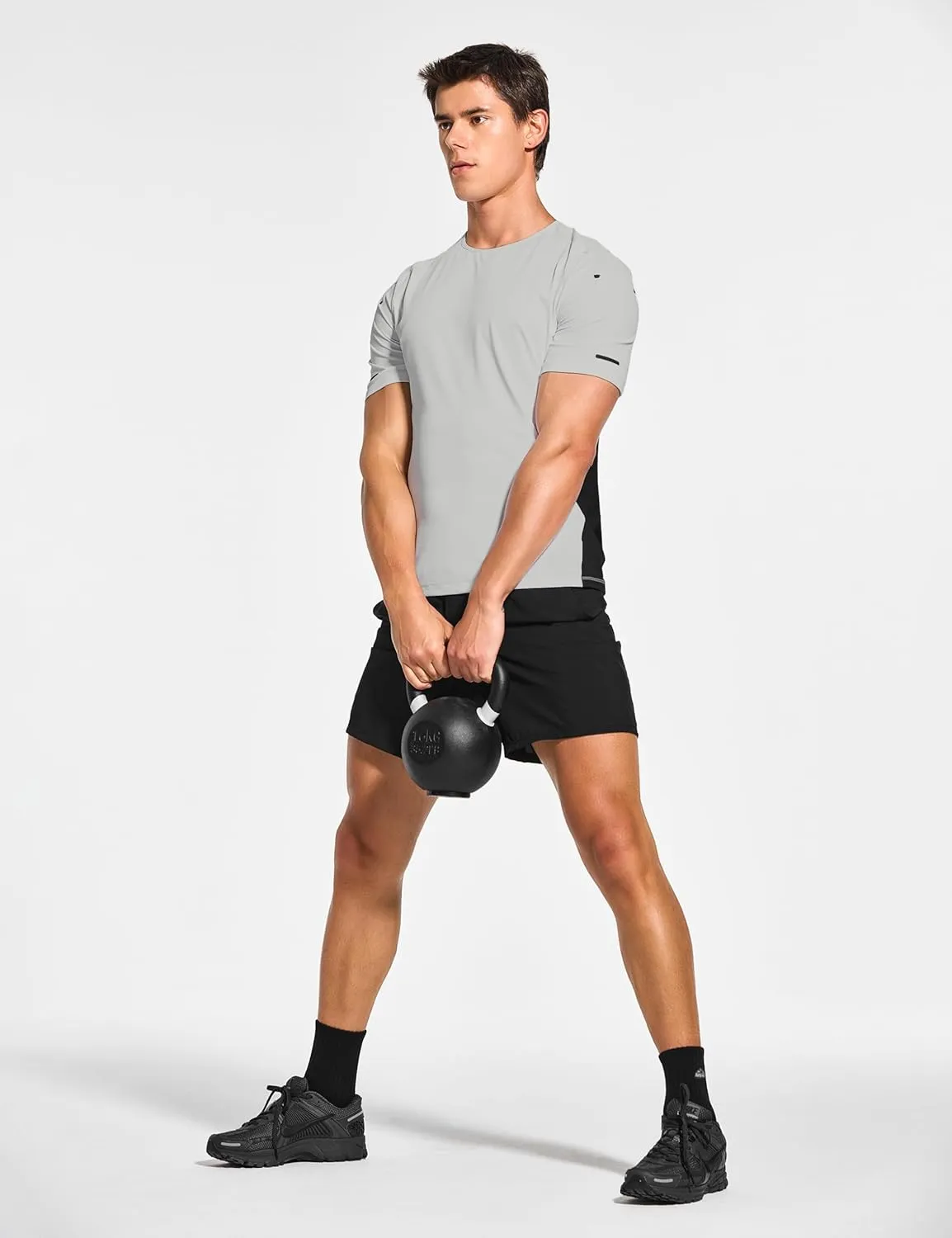 DEMOZU Men's Short Sleeve Running Workout Shirts Quick Dry Athletic Gym Tennis Swim Tee Shirts Big and Tall