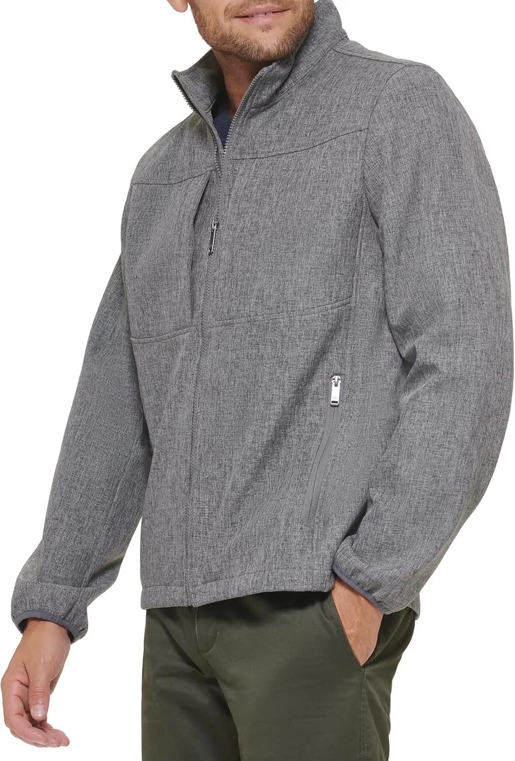 Dockers Men's Clean Zip-up Softshell Jacket