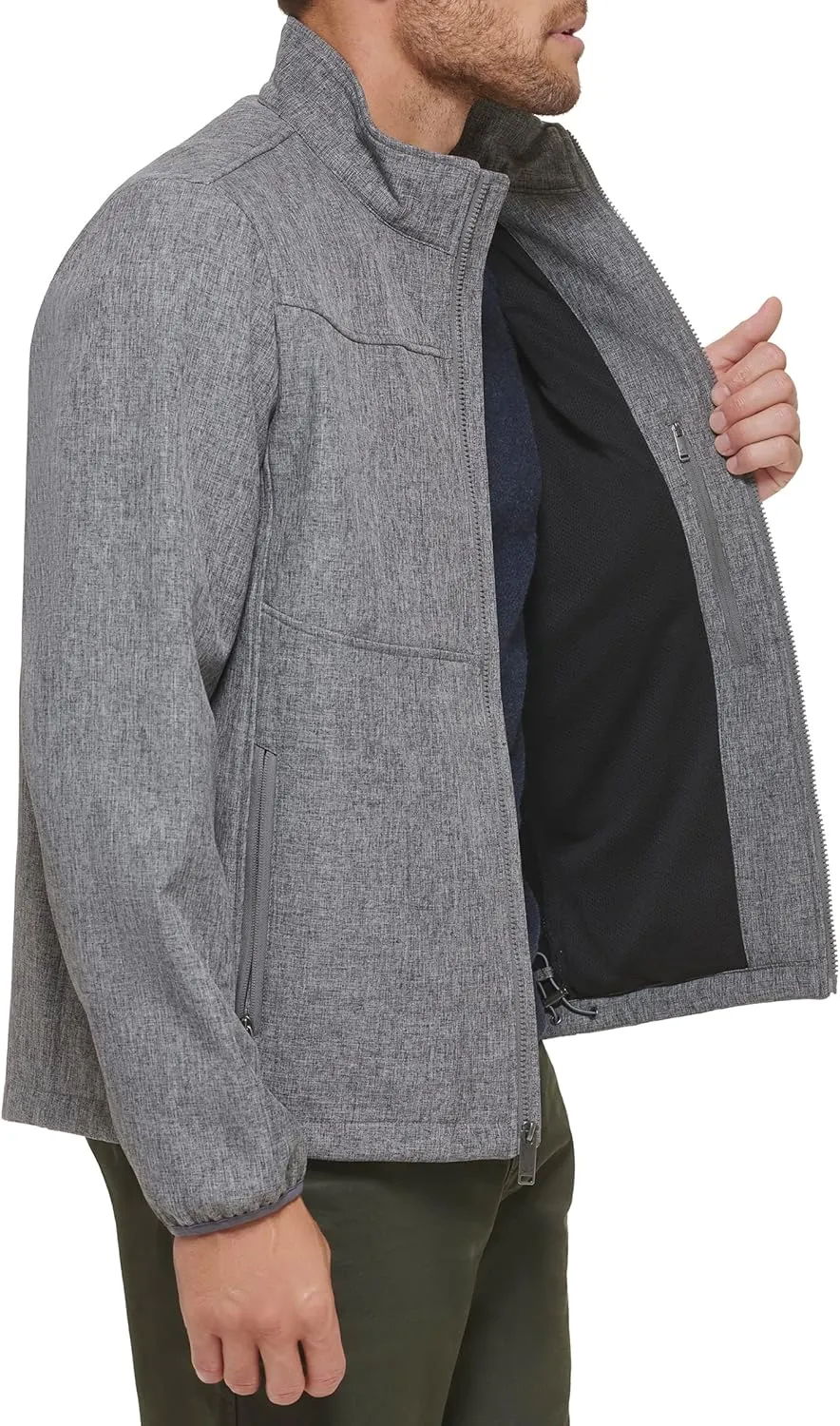 Dockers Men's Clean Zip-up Softshell Jacket