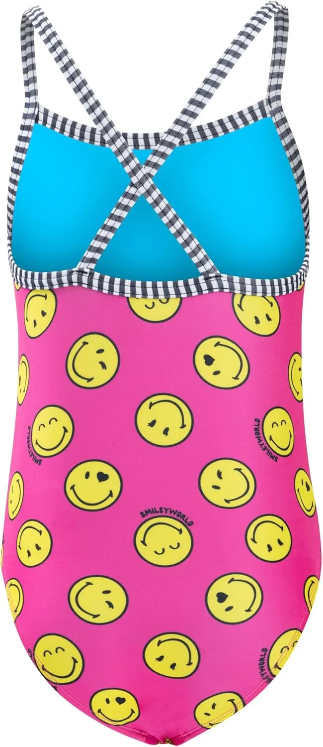 Dolfin Uglies Girls' One Piece Swimsuit - Athletic Practice Suit with Criss-Cross Straps