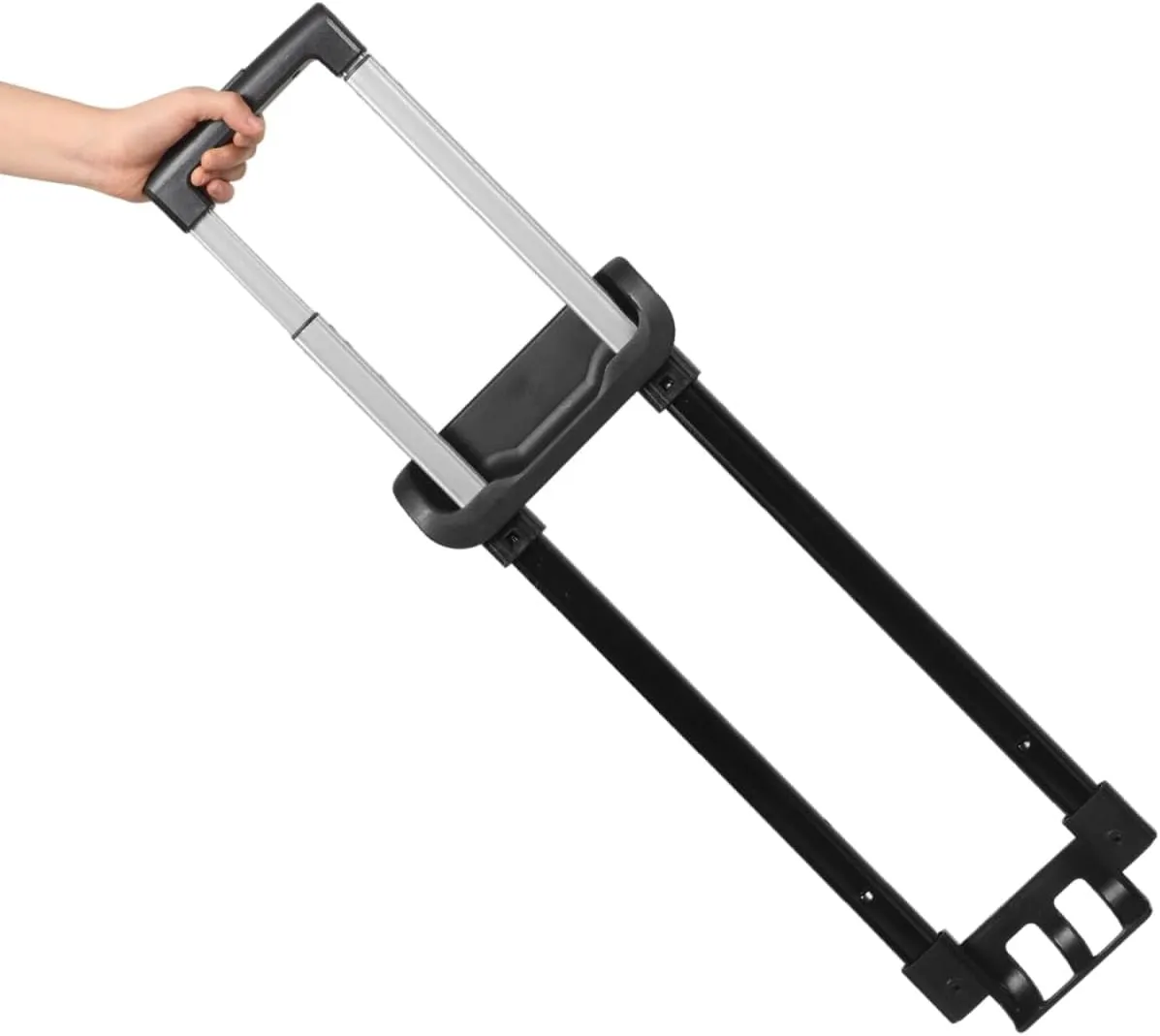 Durable Iron Telescopic Handle for Travel Luggage - Portable Replacement Parts for Suitcase, Trolley, and Luggage Carts, 17.71 * 7.87 * 1.57inch, Silver