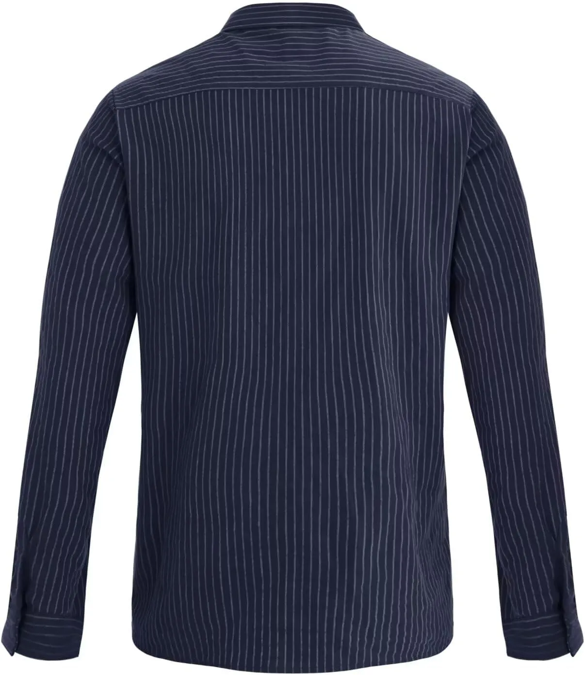 elselect Men's Button-Down Striped Shirts Casual Long Sleeve Cotton Linen Shirts for Men Collared Fashion Business Shirt