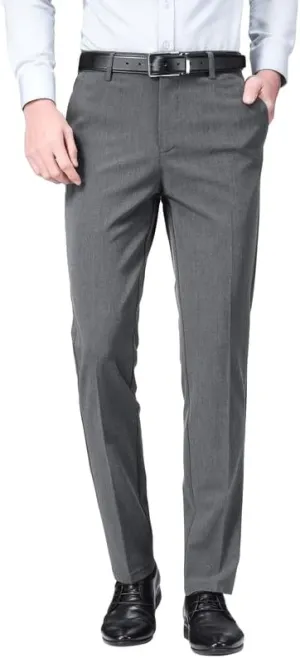 ESSYSHE Mens Slim Fit Dress Pants Flat Front Tapered Dress Pants Stretch Suit Pants for Men