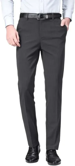 ESSYSHE Mens Slim Fit Dress Pants Flat Front Tapered Dress Pants Stretch Suit Pants for Men