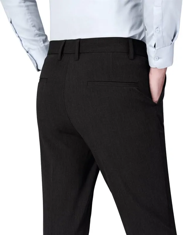 ESSYSHE Mens Slim Fit Dress Pants Flat Front Tapered Dress Pants Stretch Suit Pants for Men
