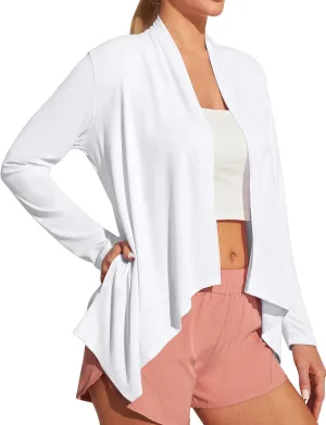 Ewedoos Women's UPF 50  Sun Shirts Sun Protection Clothing Lightweight Cardigans with Pockets Long Sleeve Beach Cover Up