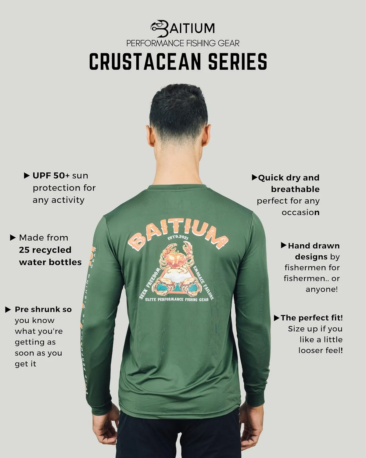 Fishing Shirts for Men, Mens Fishing Shirts Long Sleeve, UPF 50 Quick Dry, Rash Gaurd, Fishing Clothes for Men, Fishing Gear