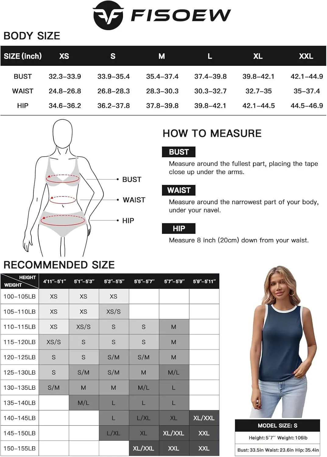 Fisoew Womens Summer Tank Tops Casual Slim Fit Sleeveless Color Block Crew Neck Workout Tees