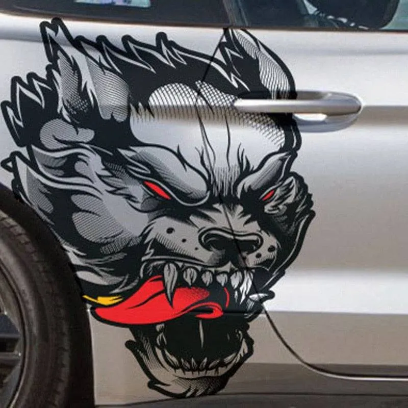 Fits Mustang F-150 Ranger Coyote Wolf Tattoo Grunge Design Tribal Door Bed Side Pickup Car Vinyl Graphic Decal Sticker leopard