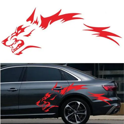 Fits Mustang F-150 Ranger Coyote Wolf Tattoo Grunge Design Tribal Door Bed Side Pickup Car Vinyl Graphic Decal Sticker leopard