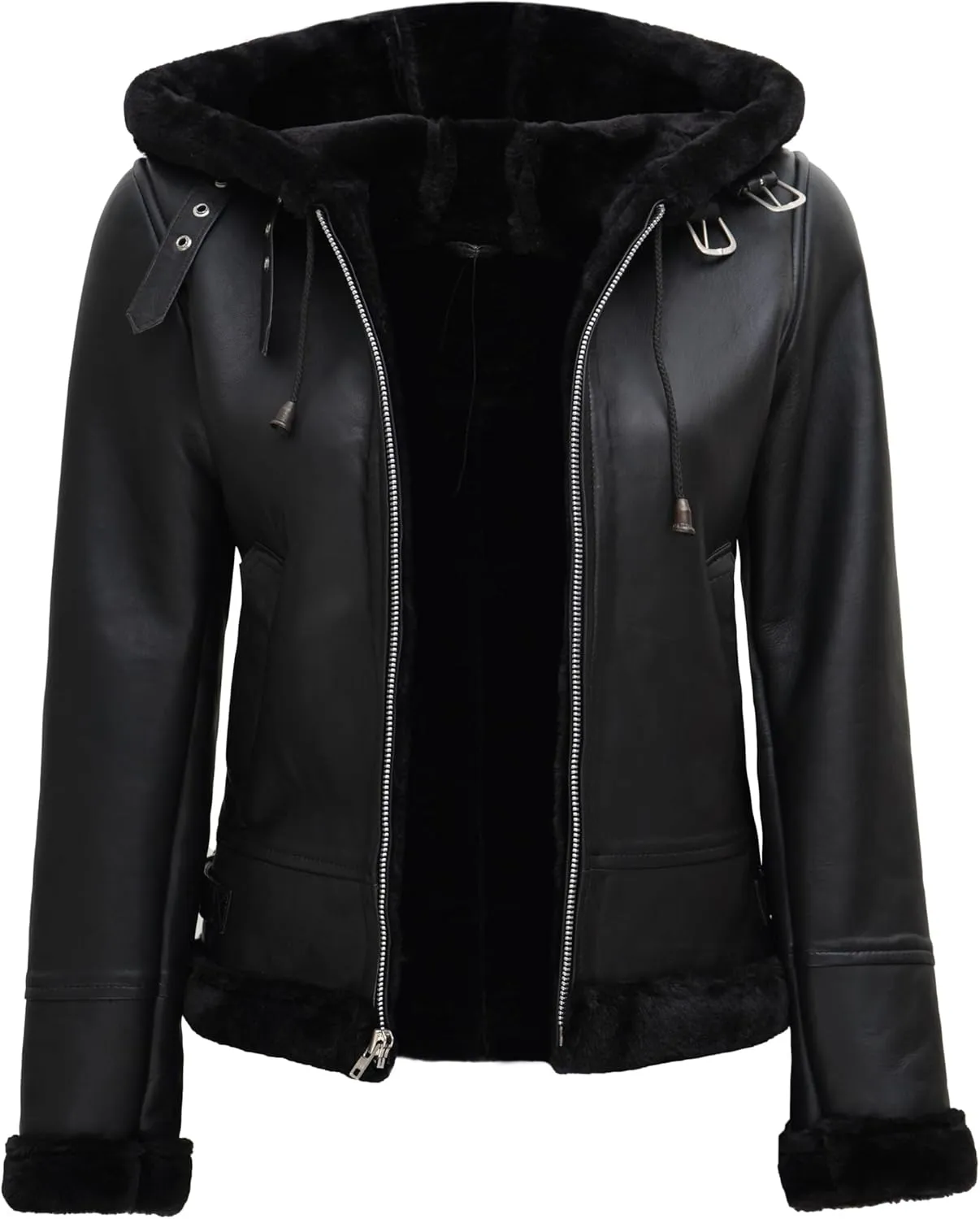fjackets Leather Sherpa Jacket Womens - Real Lambskin Shearling Jackets For Women