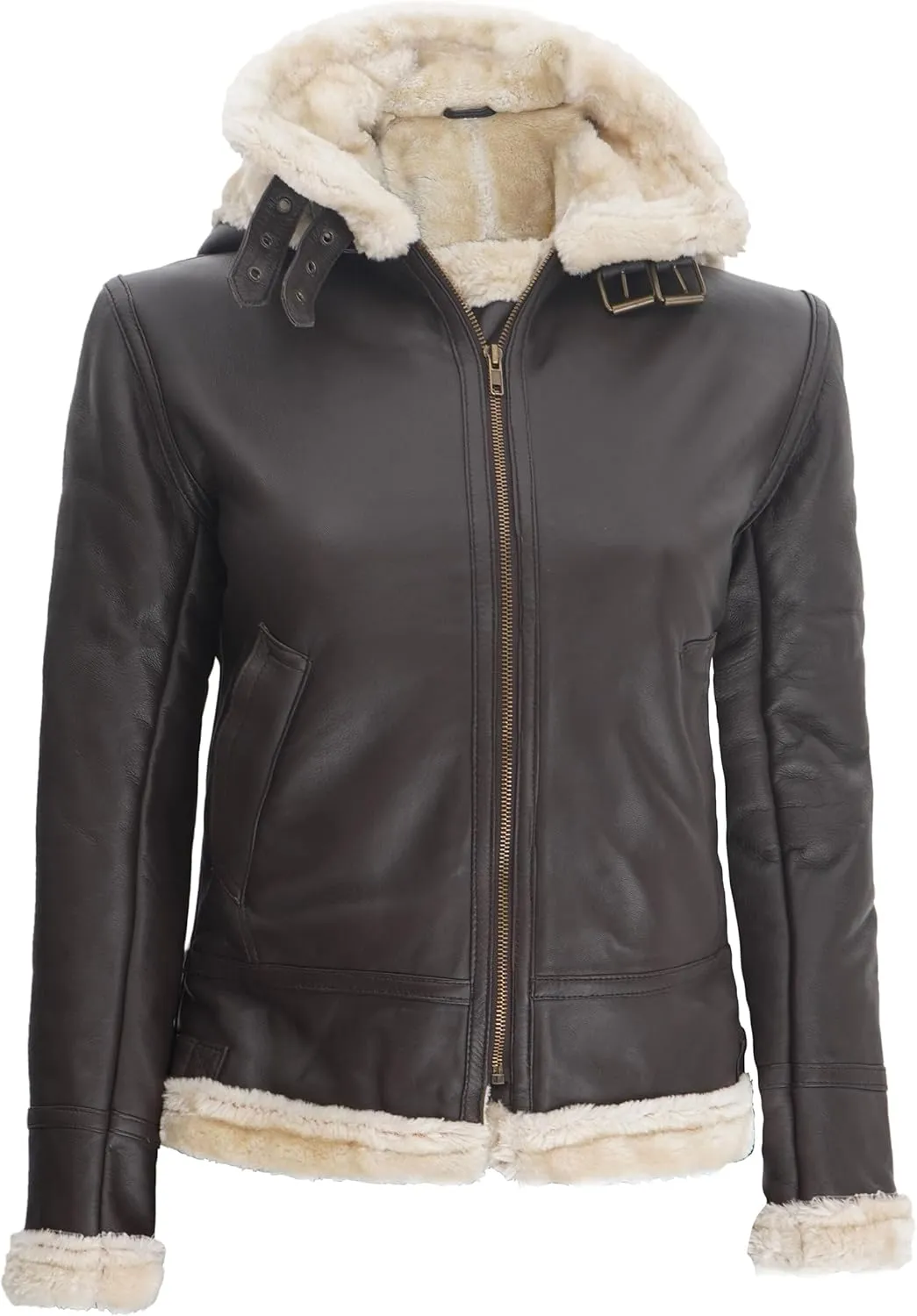 fjackets Leather Sherpa Jacket Womens - Real Lambskin Shearling Jackets For Women
