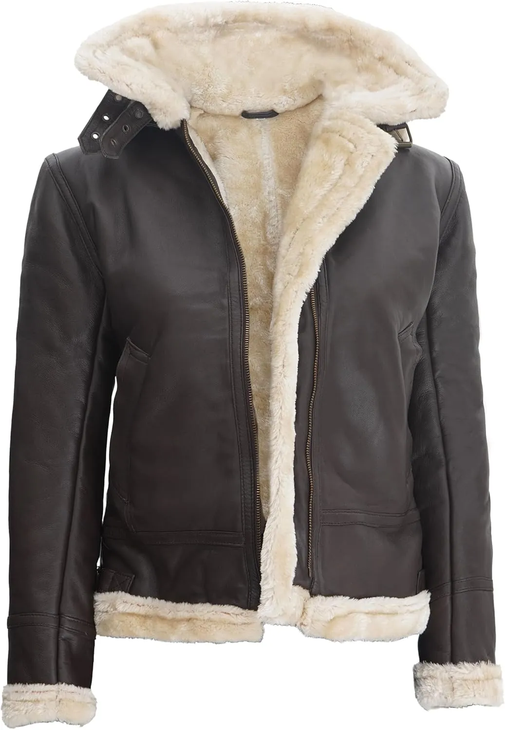 fjackets Leather Sherpa Jacket Womens - Real Lambskin Shearling Jackets For Women
