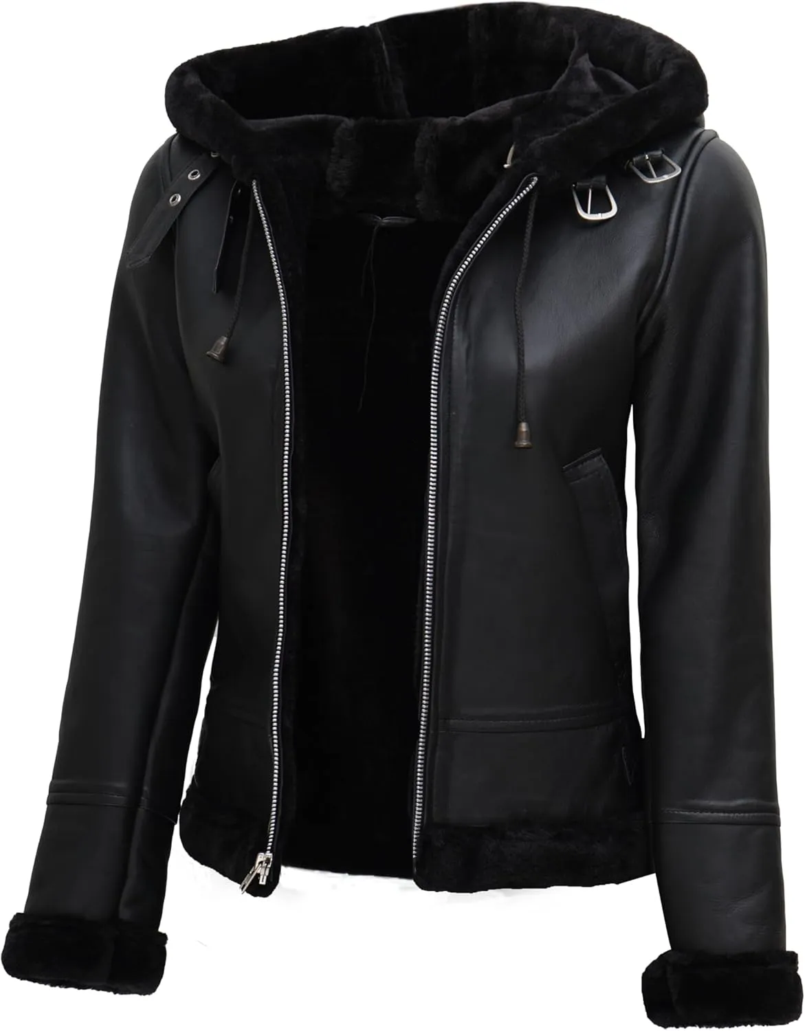 fjackets Leather Sherpa Jacket Womens - Real Lambskin Shearling Jackets For Women