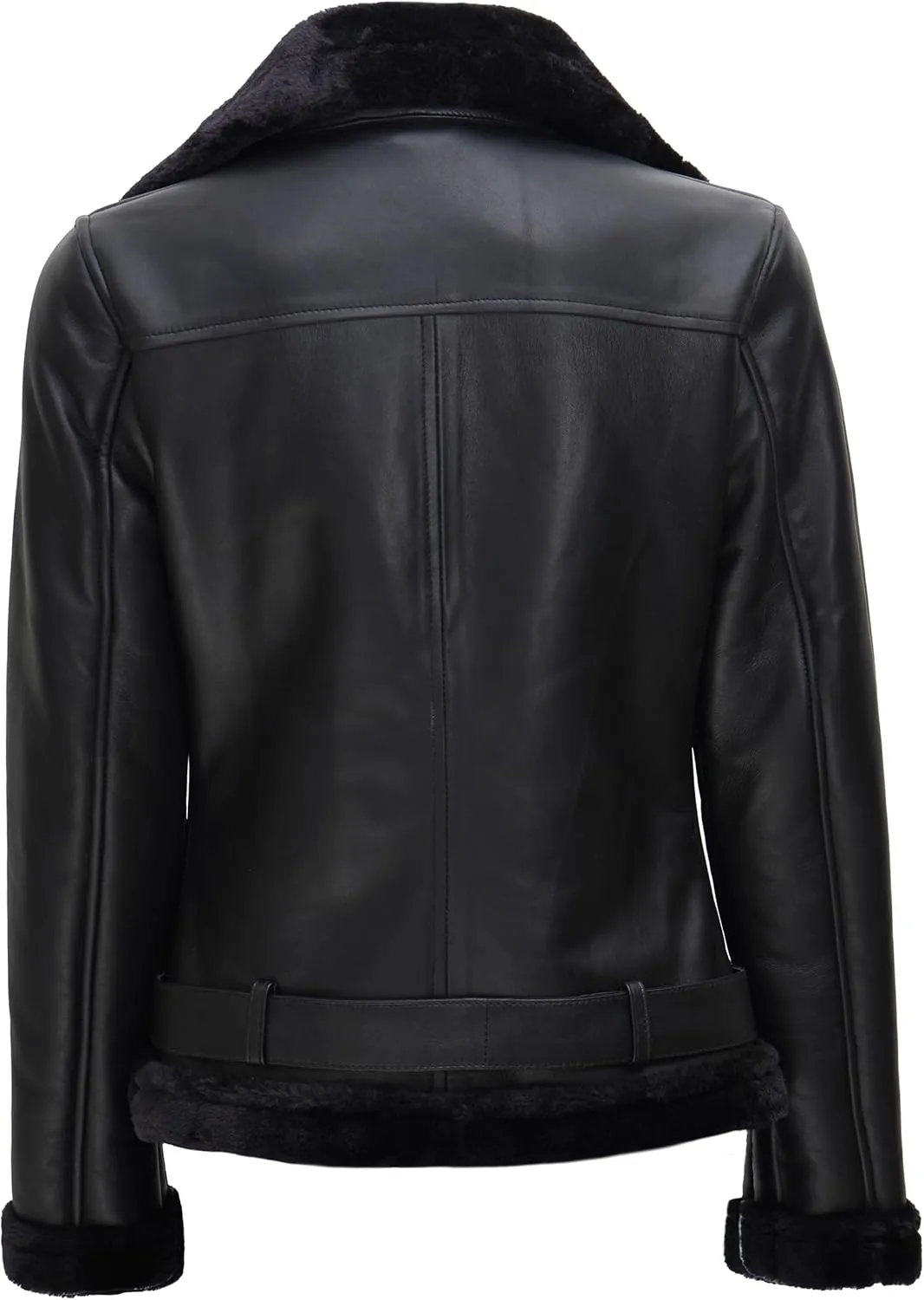 fjackets Leather Sherpa Jacket Womens - Real Lambskin Shearling Jackets For Women