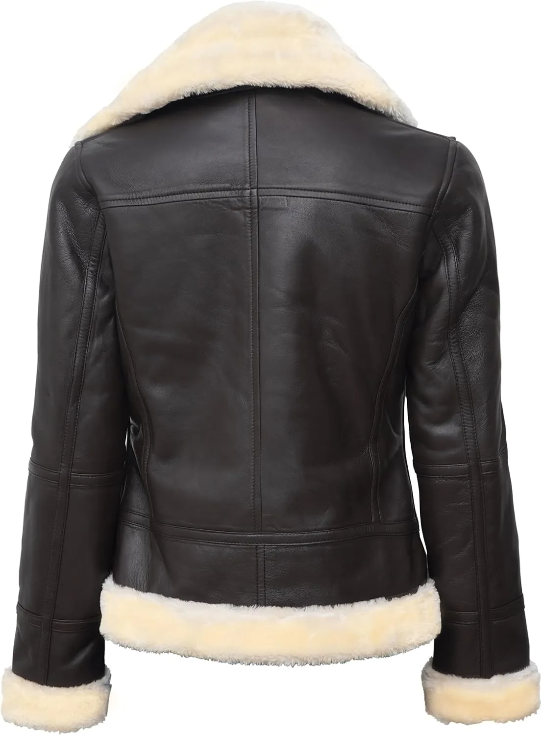fjackets Leather Sherpa Jacket Womens - Real Lambskin Shearling Jackets For Women