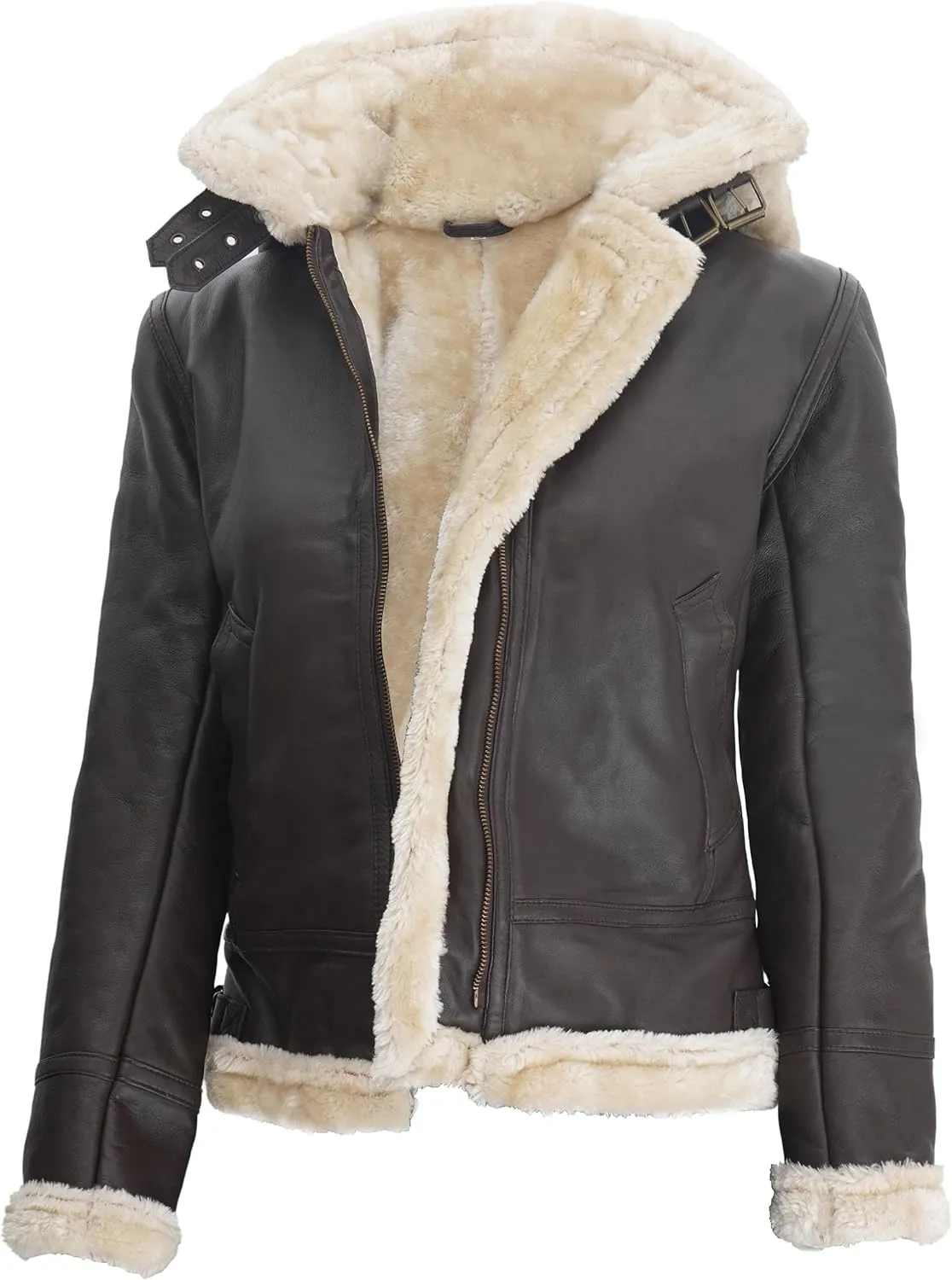 fjackets Leather Sherpa Jacket Womens - Real Lambskin Shearling Jackets For Women