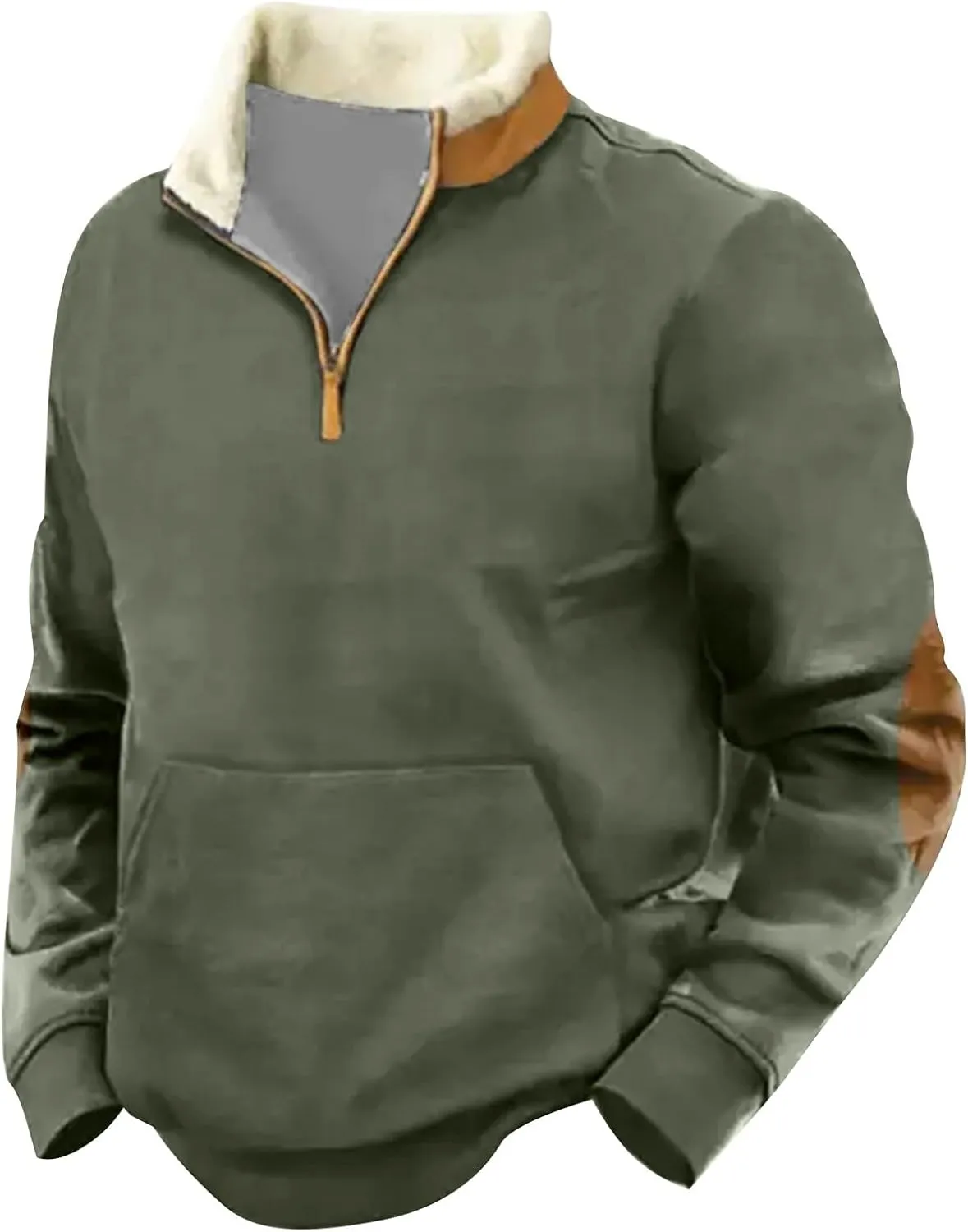 FlekmanArt Mens Quarter Zip Pullover Stand Collar Long Sleeve Outfits V Neck Graphic Print T Shirts Fashionable Pullovers
