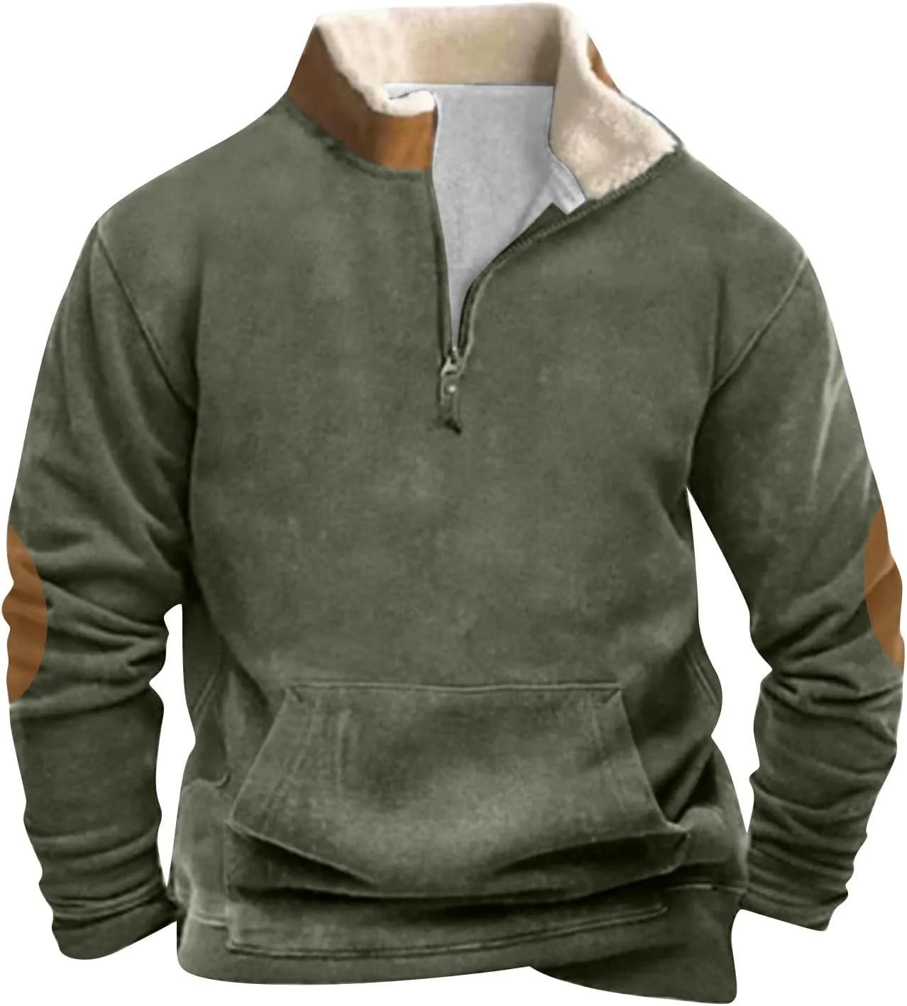 FlekmanArt Mens Quarter Zip Pullover Stand Collar Long Sleeve Outfits V Neck Graphic Print T Shirts Fashionable Pullovers
