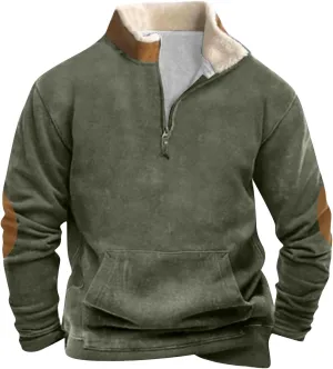 FlekmanArt Mens Quarter Zip Pullover Stand Collar Long Sleeve Outfits V Neck Graphic Print T Shirts Fashionable Pullovers