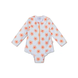 Floral Love | Multicolour UV swimsuit with long sleeves for girls