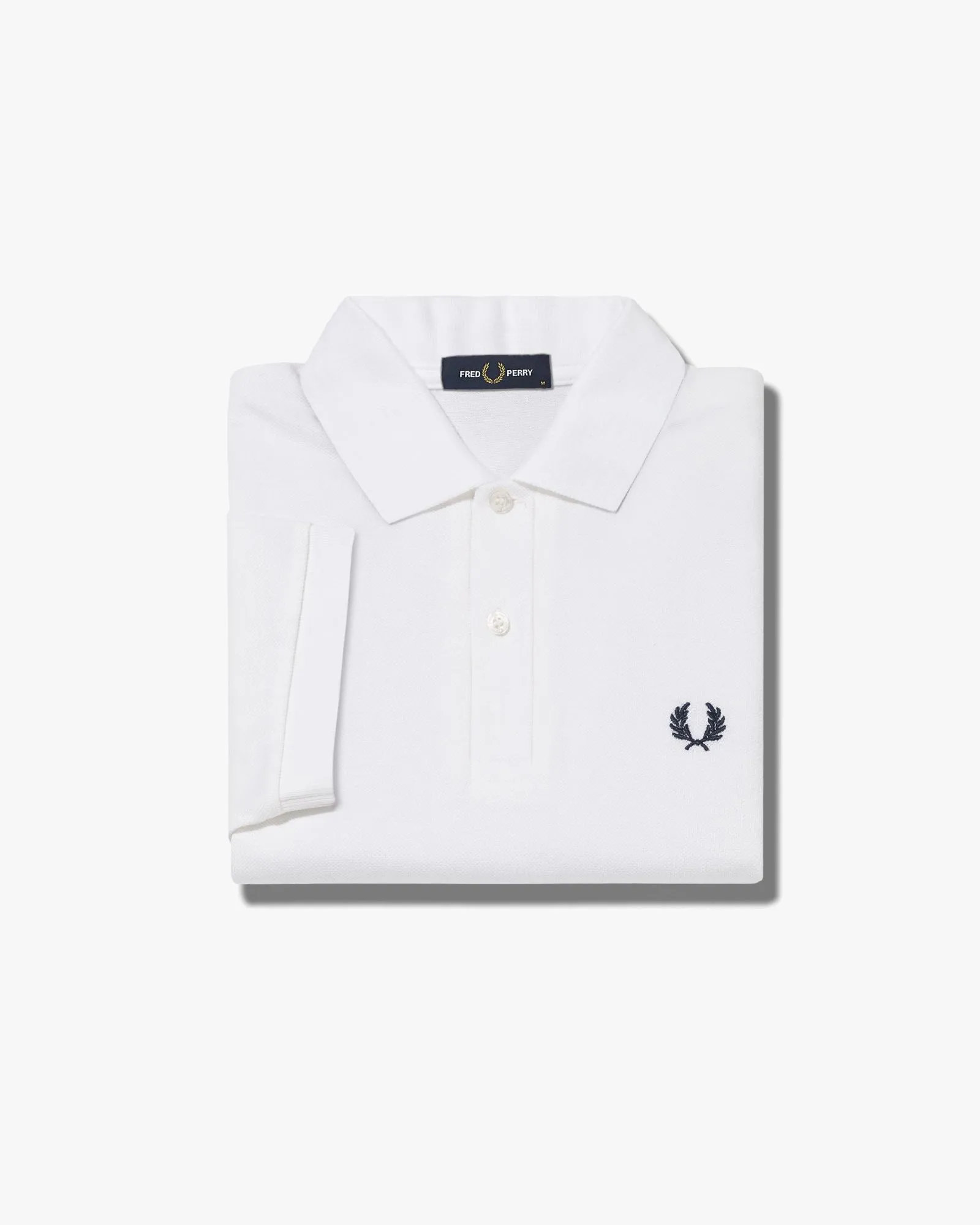 Fred Perry Plain Polo Shirt - White / Navy